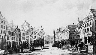 Bild: Hauptmarkt und Simeonstraße um 1850
