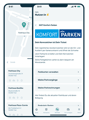 Komfort-Parken in der Portazon-App