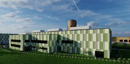 Bild: Visualisierung des neuen Gebäudes (Rückseite)